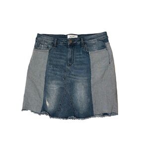 Denim Patchwork Mini Skirt